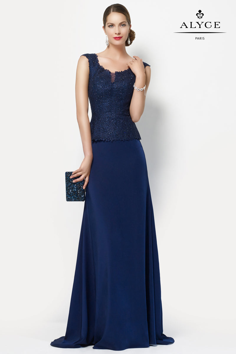 ALYCE Paris 27105 Special Occasion Scoop Neckline Chic Straight Dress