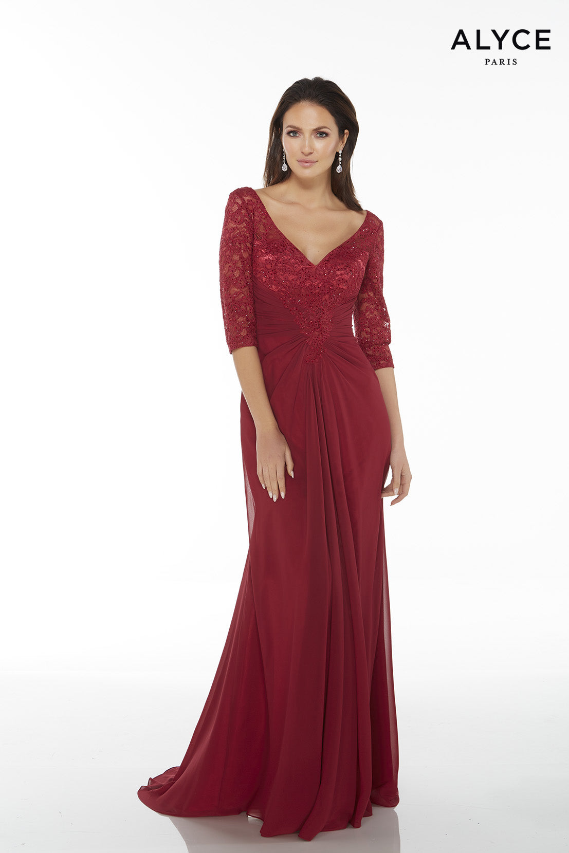 ALYCE Paris 27234 Special Occasion V-neckline Embellished Straight Dress