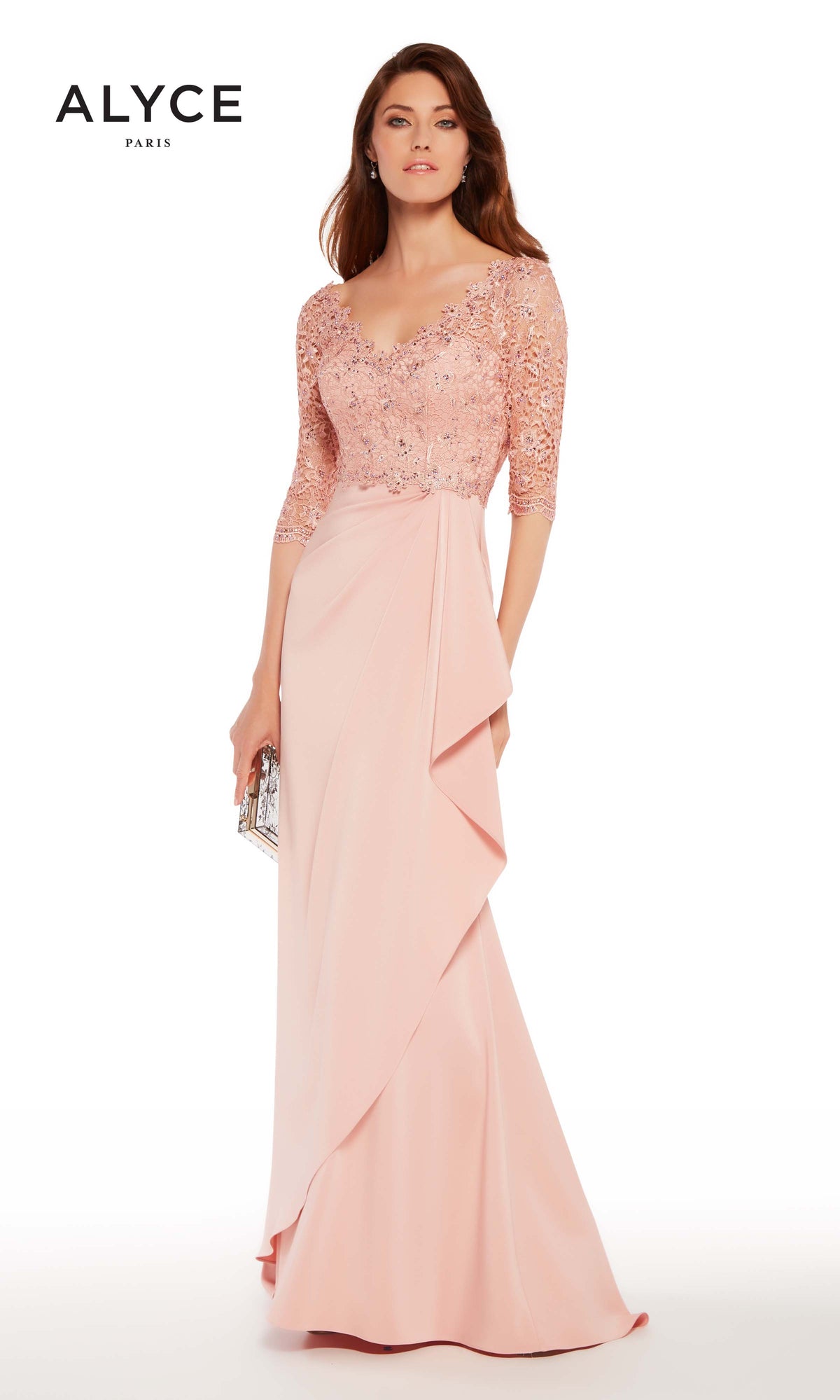 ALYCE Paris 27242 Special Occasion V-neckline Plus Size A Line Dress