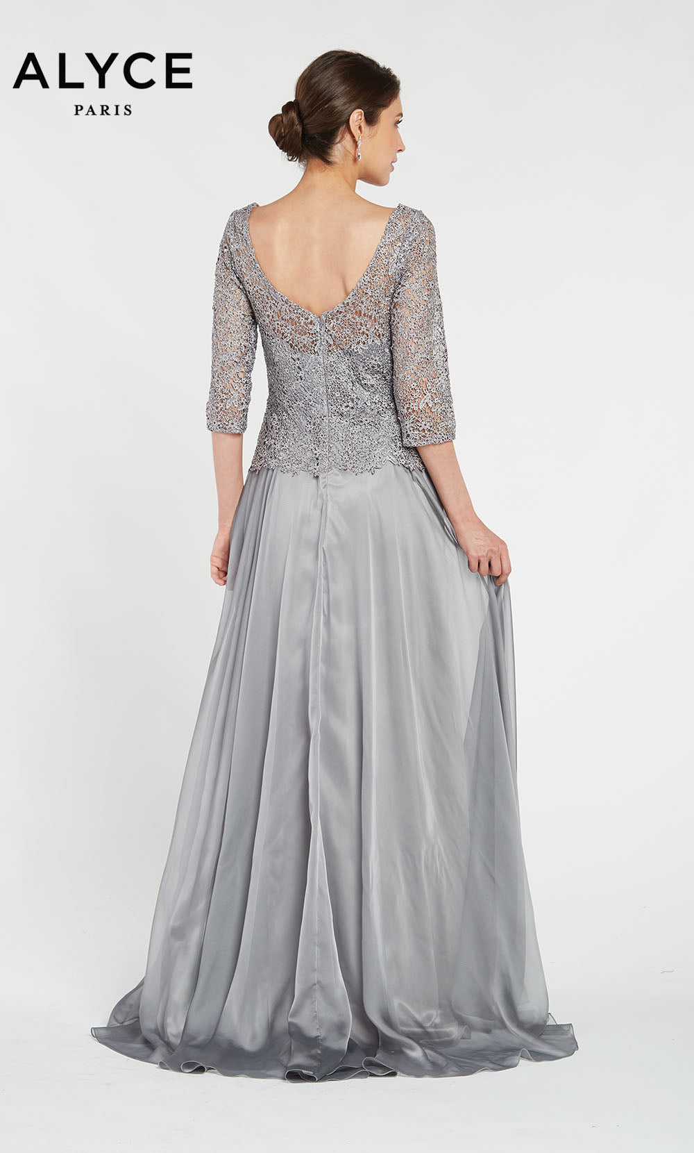 ALYCE Paris 27251 Special Occasion Boat Neckline Embellished A Line Dress