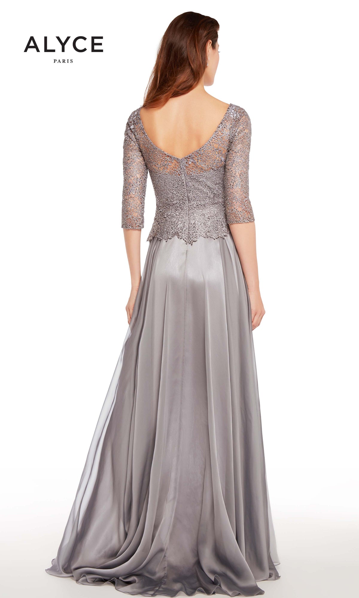 ALYCE Paris 27251 Special Occasion Boat Neckline Embellished A Line Dress