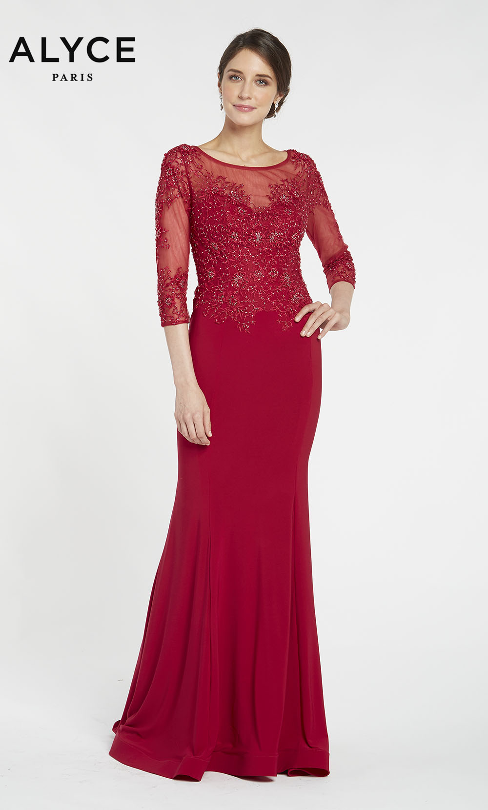 ALYCE Paris 27257 Special Occasion Boat Neckline Modest Straight Dress
