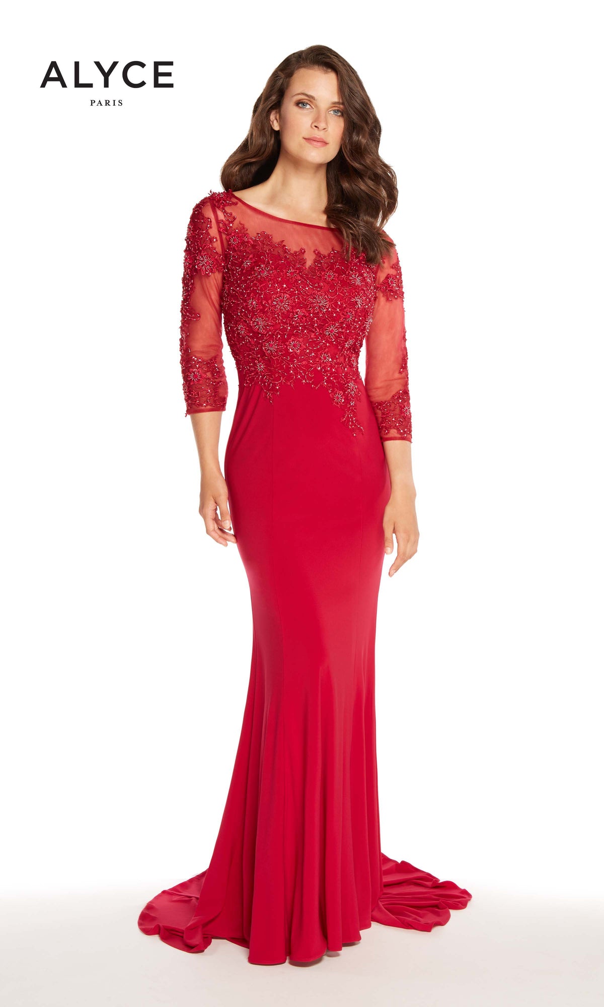 ALYCE Paris 27257 Special Occasion Boat Neckline Modest Straight Dress