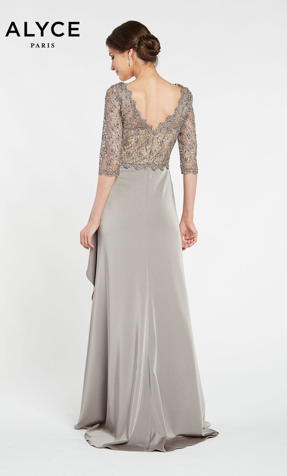 ALYCE Paris 27260 Special Occasion V-neckline Ruched/draped Straight Dress