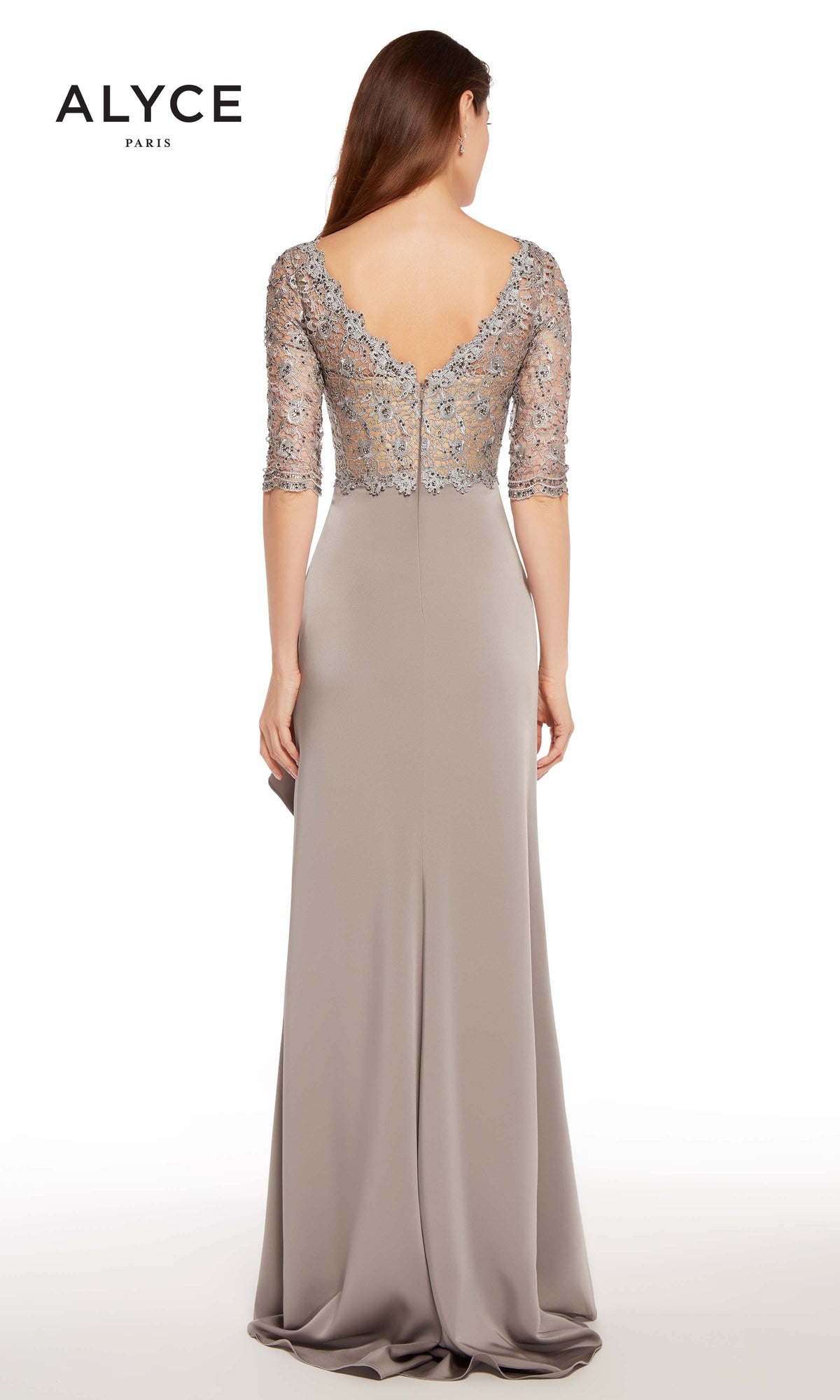 ALYCE Paris 27260 Special Occasion V-neckline Ruched/draped Straight Dress