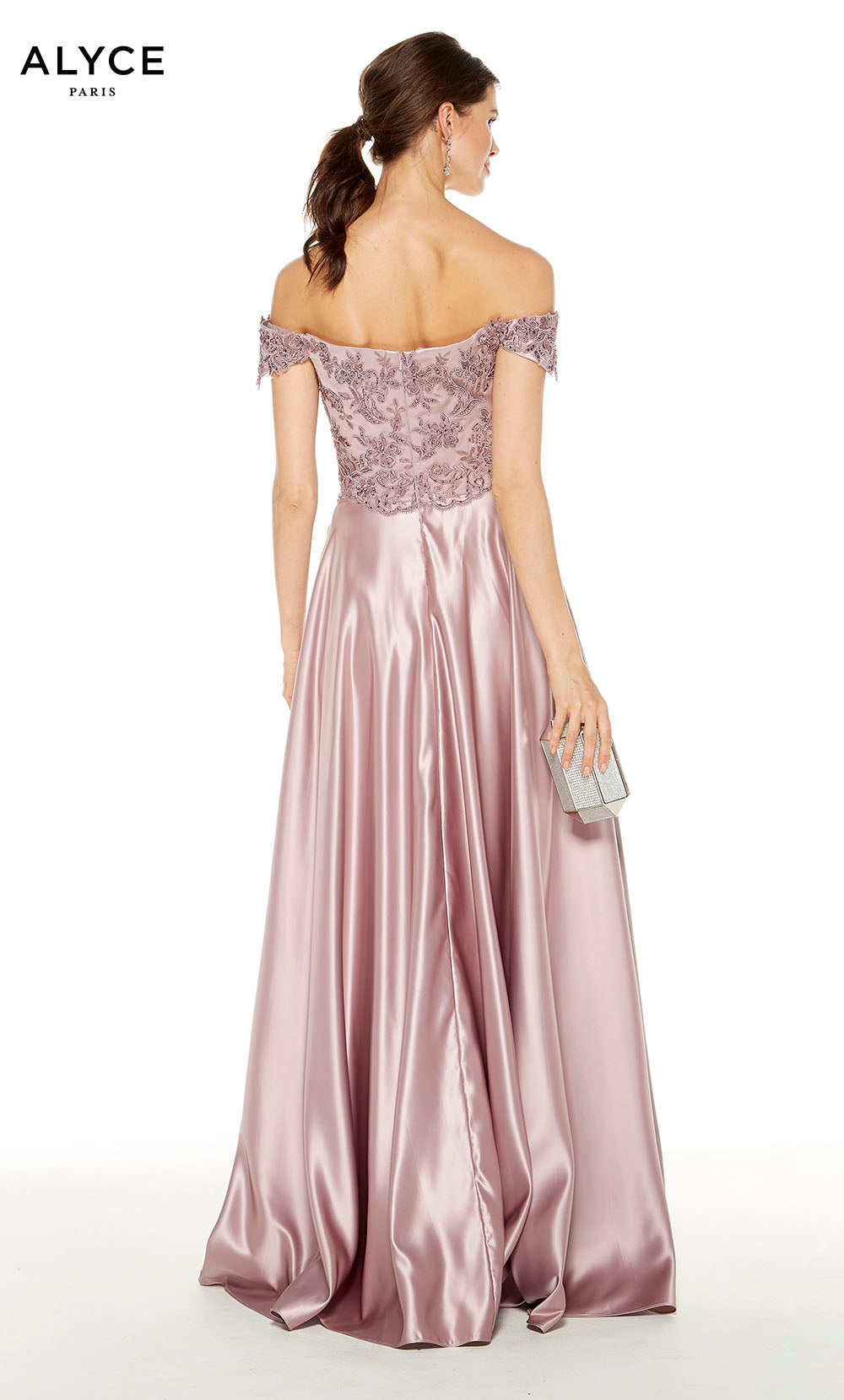 ALYCE Paris 27393 Special Occasion Off The Shoulder Neckline Elegant A Line Dress
