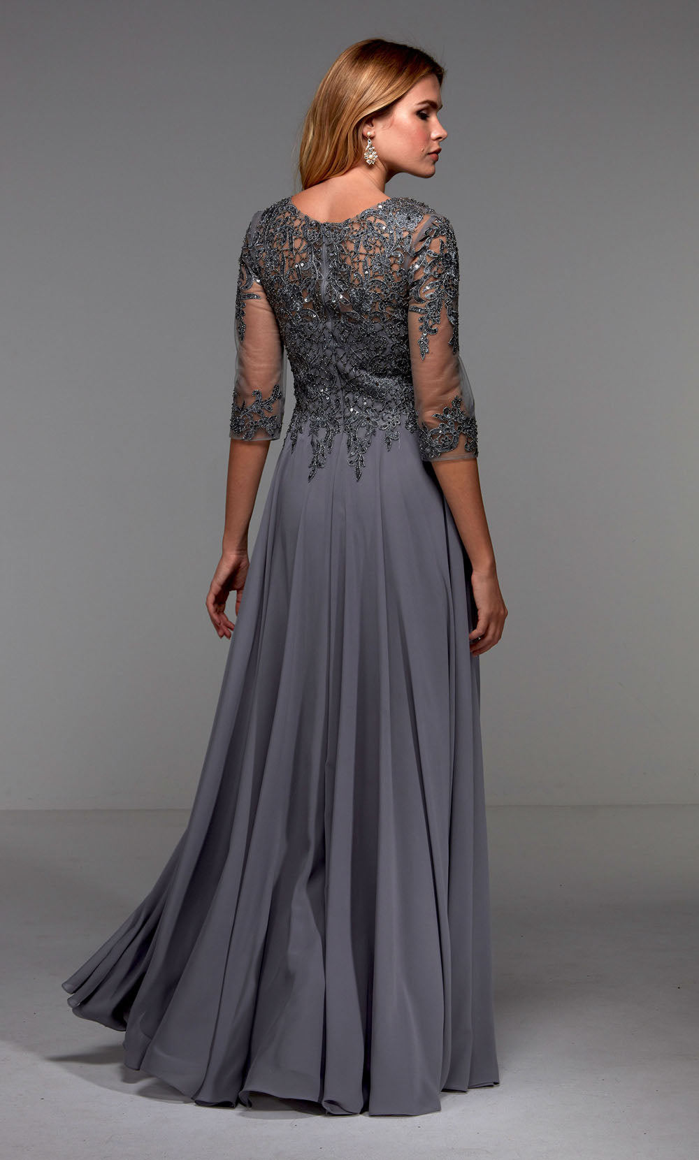 ALYCE Paris 27474 Special Occasion Illusion Neckline Modest A Line Dress