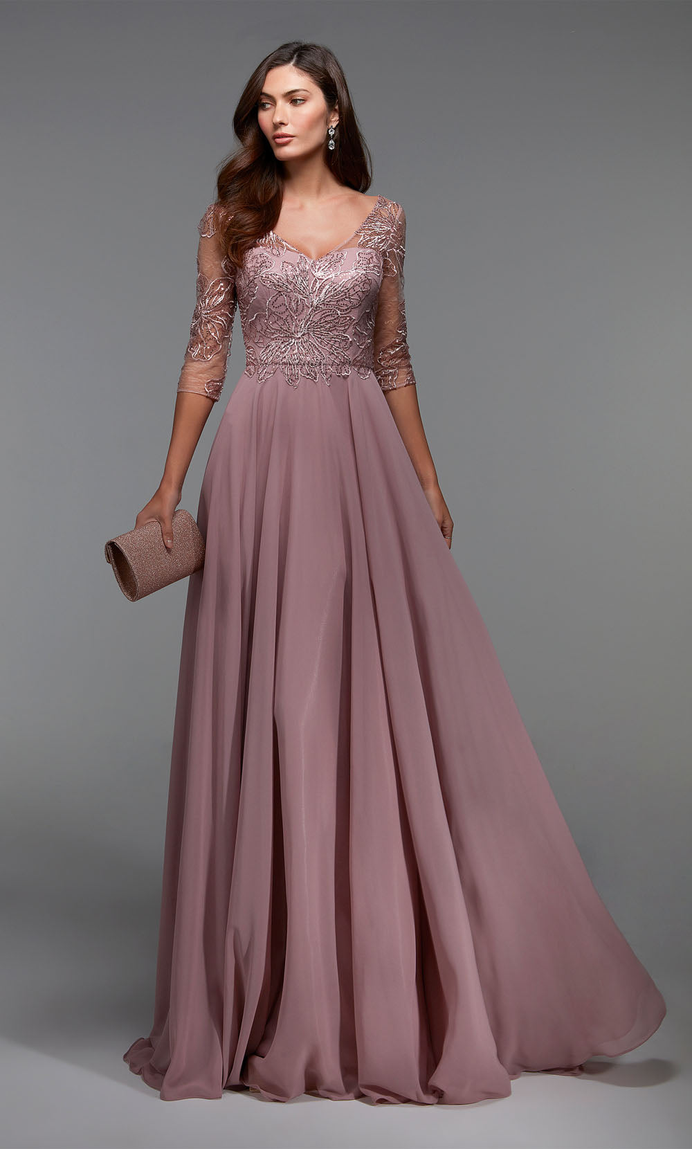 ALYCE Paris 27475 Special Occasion Illusion Neckline Plus Size A Line Dress