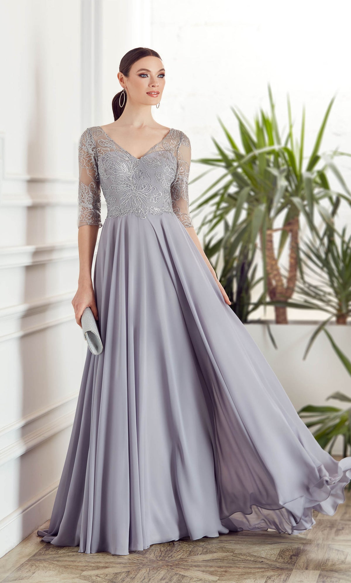 ALYCE Paris 27475 Special Occasion Illusion Neckline Plus Size A Line Dress