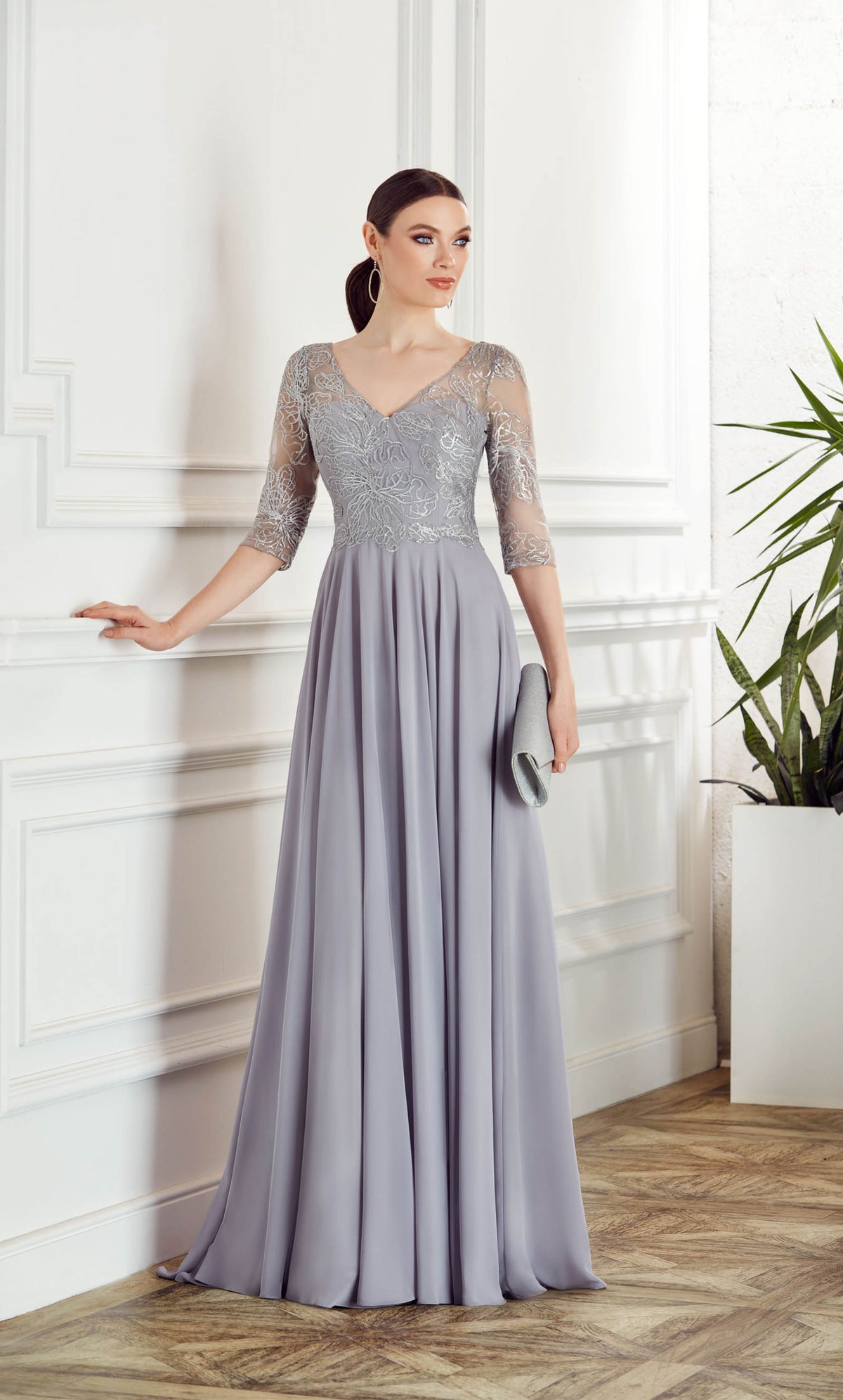 ALYCE Paris 27475 Special Occasion Illusion Neckline Plus Size A Line Dress