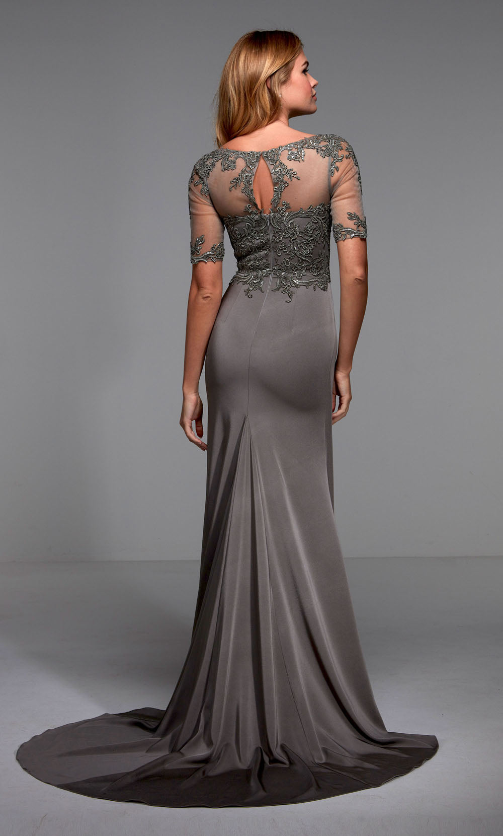 ALYCE Paris 27477 Special Occasion Illusion Neckline Elegant Straight Dress