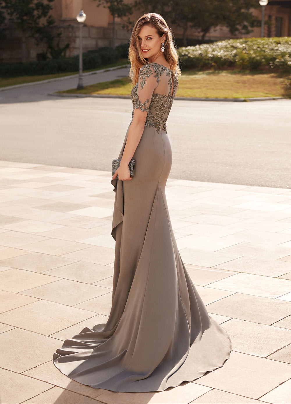ALYCE Paris 27477 Special Occasion Illusion Neckline Elegant Straight Dress