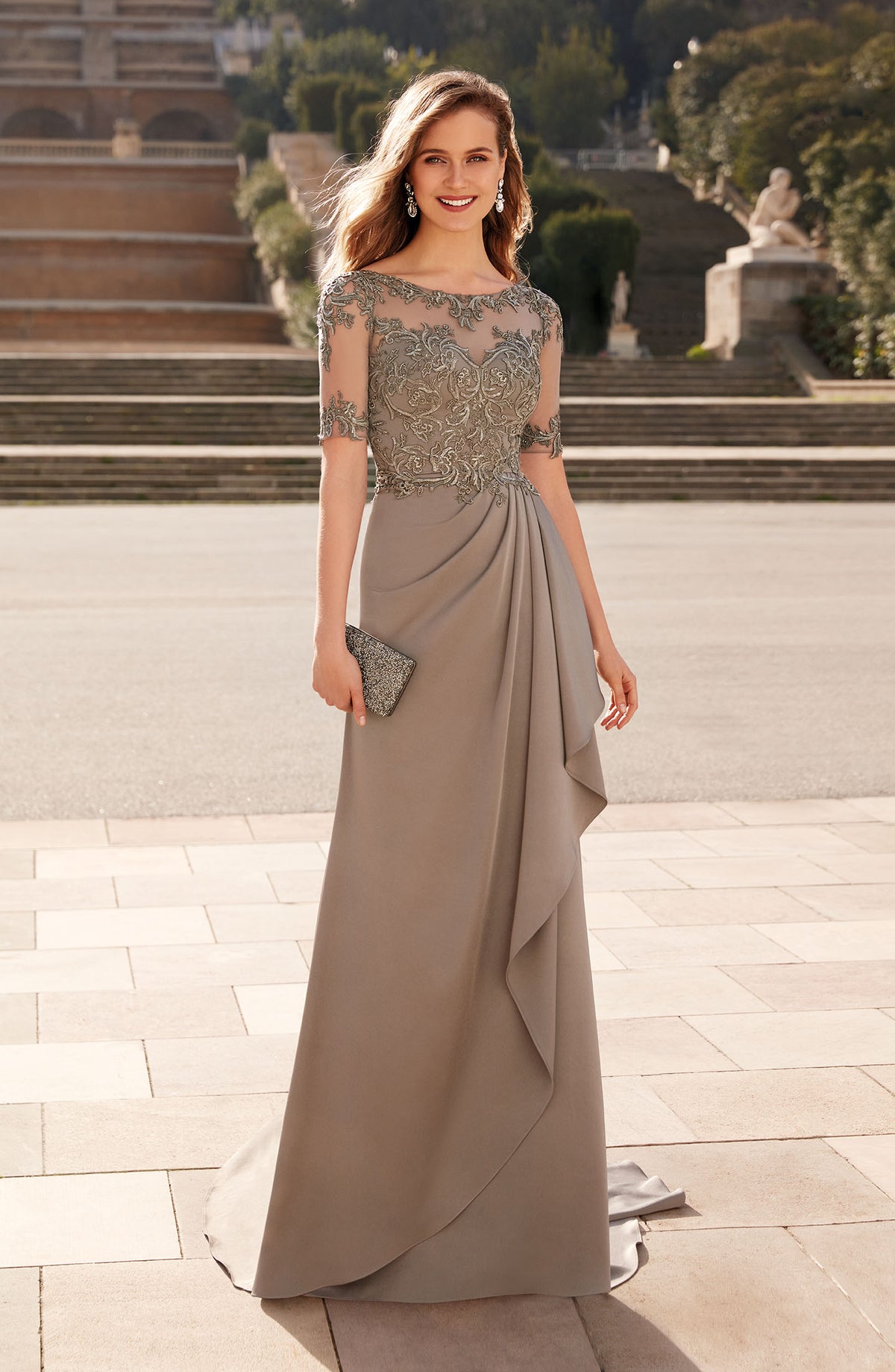 ALYCE Paris 27477 Special Occasion Illusion Neckline Elegant Straight Dress