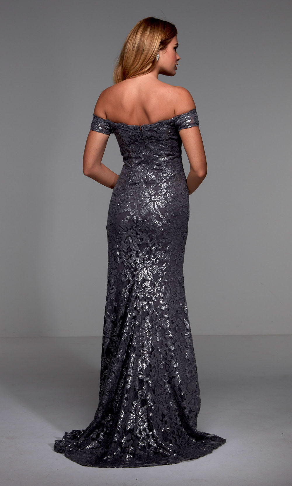 ALYCE Paris 27485 Special Occasion Off The Shoulder Neckline Embellished Straight Dress