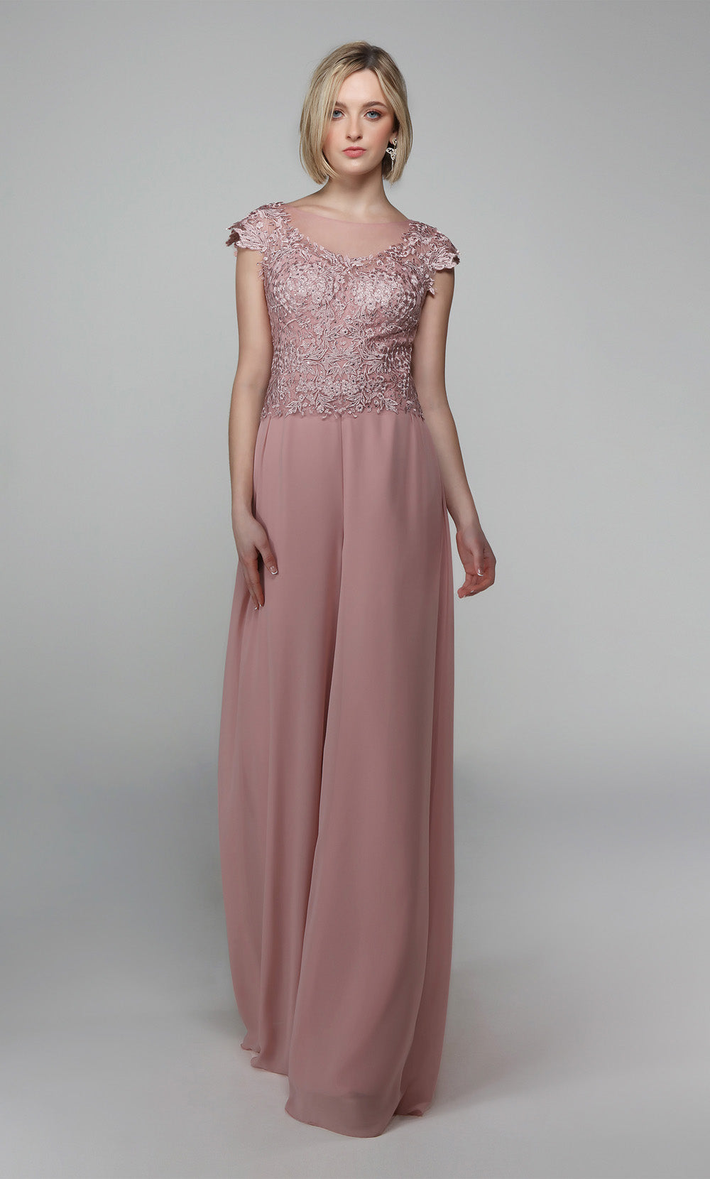 ALYCE Paris 27488 Special Occasion Illusion Neckline Embellished Jumpsuit Dress