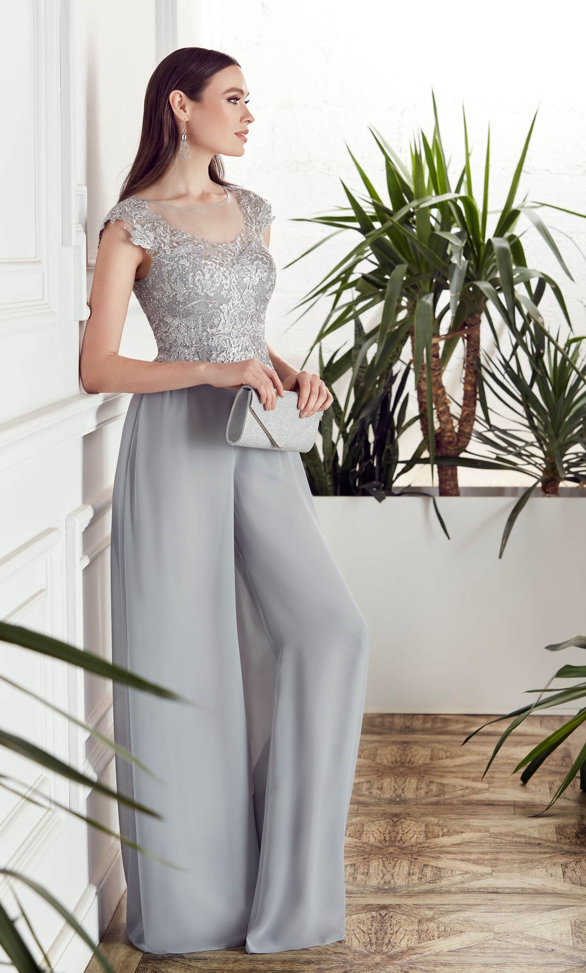 ALYCE Paris 27488 Special Occasion Illusion Neckline Embellished Jumpsuit Dress