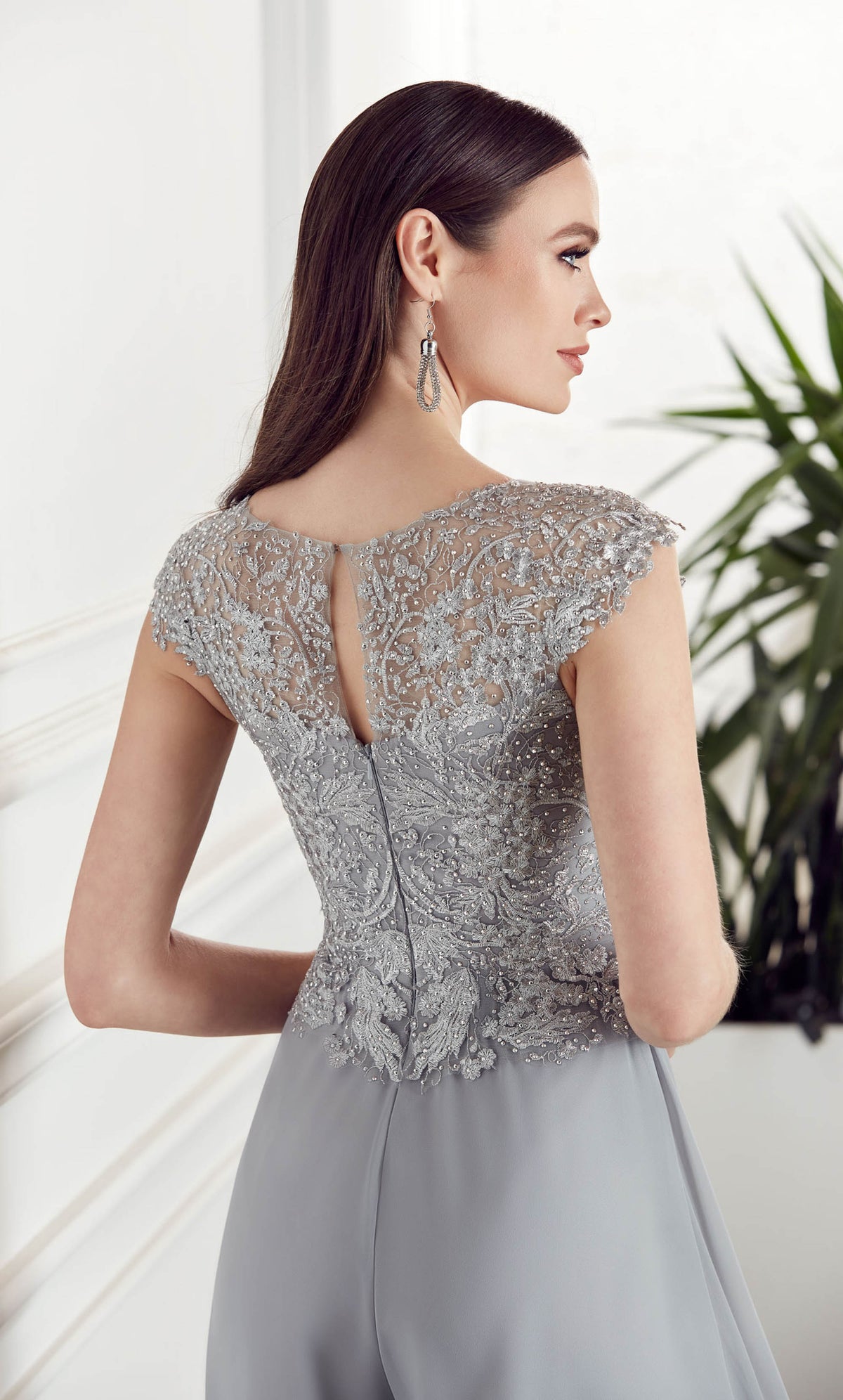 ALYCE Paris 27488 Special Occasion Illusion Neckline Embellished Jumpsuit Dress