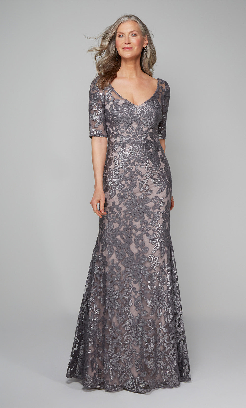 ALYCE Paris 27497 Special Occasion V-neckline Shimmery/sparkly Straight Dress