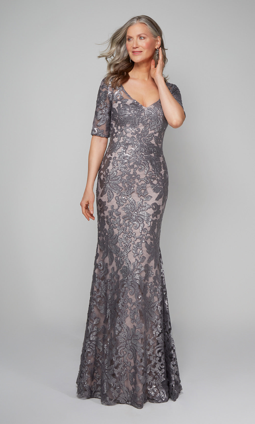 ALYCE Paris 27497 Special Occasion V-neckline Shimmery/sparkly Straight Dress