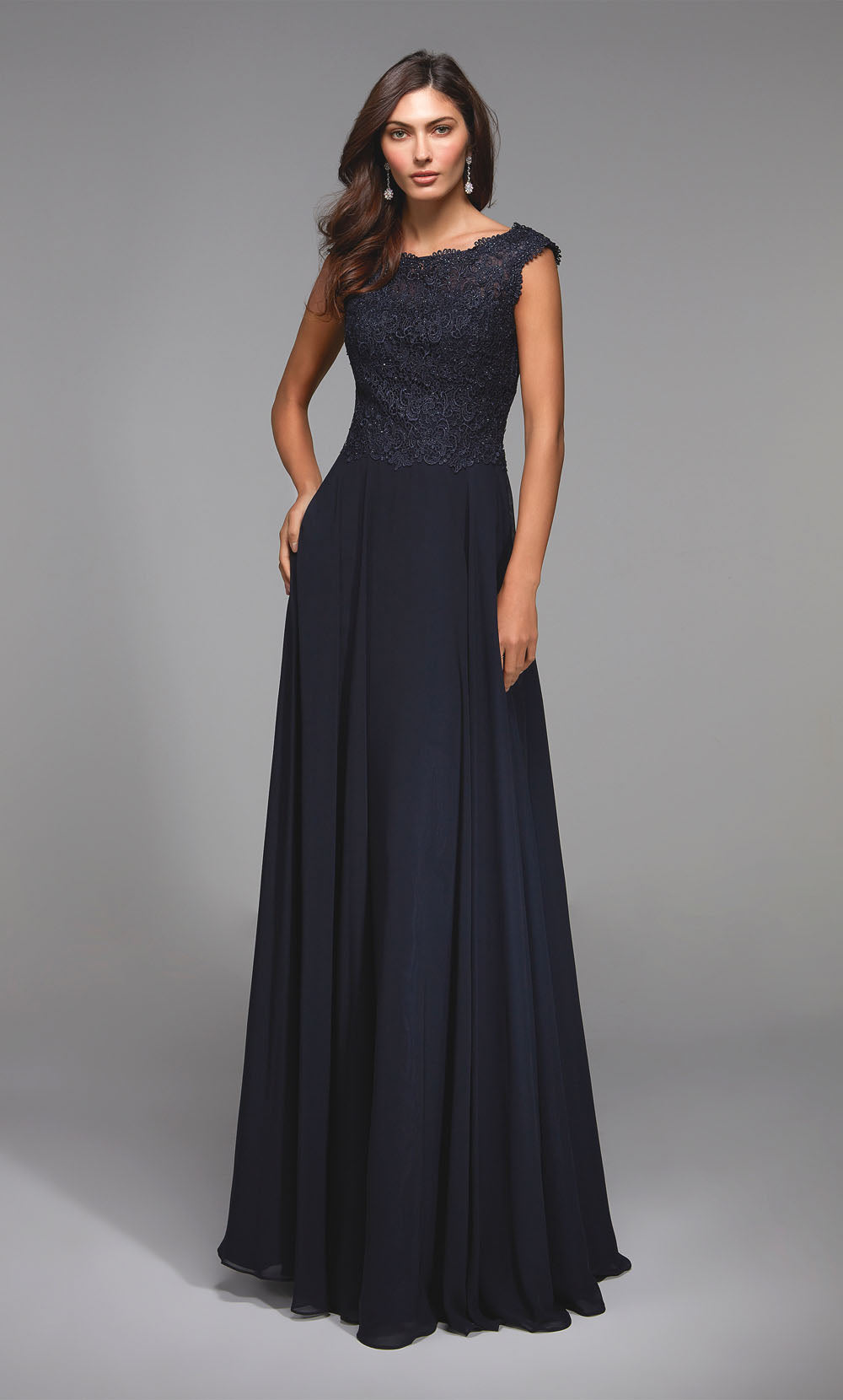 ALYCE Paris 27504 Special Occasion Illusion Neckline Chic A Line Dress
