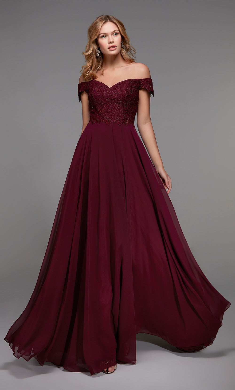 ALYCE Paris 27510 Special Occasion Off The Shoulder Neckline Plus Size A Line Dress