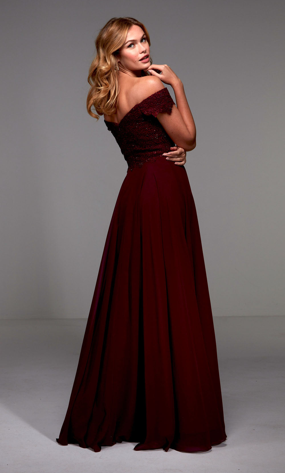 ALYCE Paris 27510 Special Occasion Off The Shoulder Neckline Plus Size A Line Dress