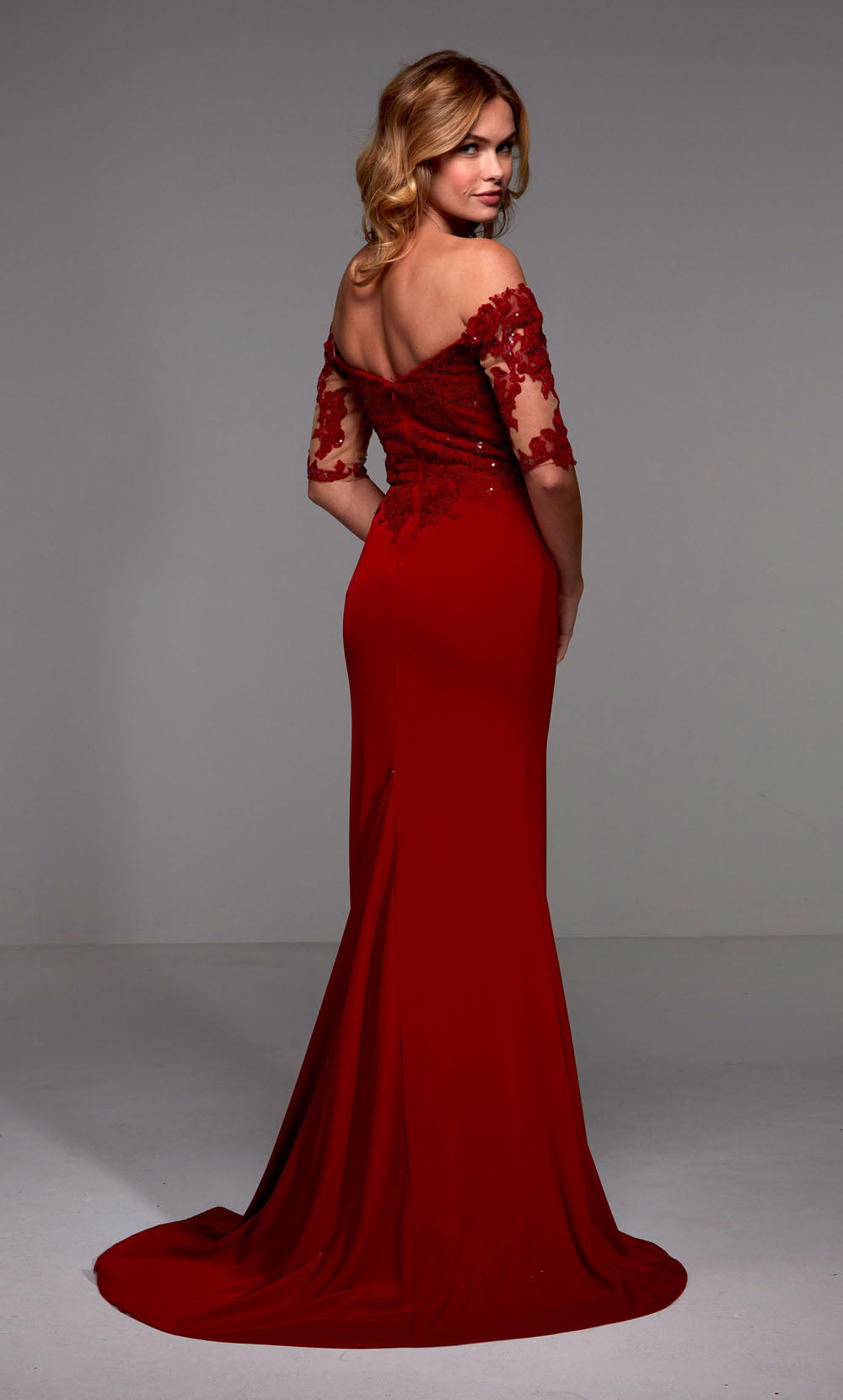 ALYCE Paris 27518 Special Occasion Off The Shoulder Neckline Embellished Straight Dress