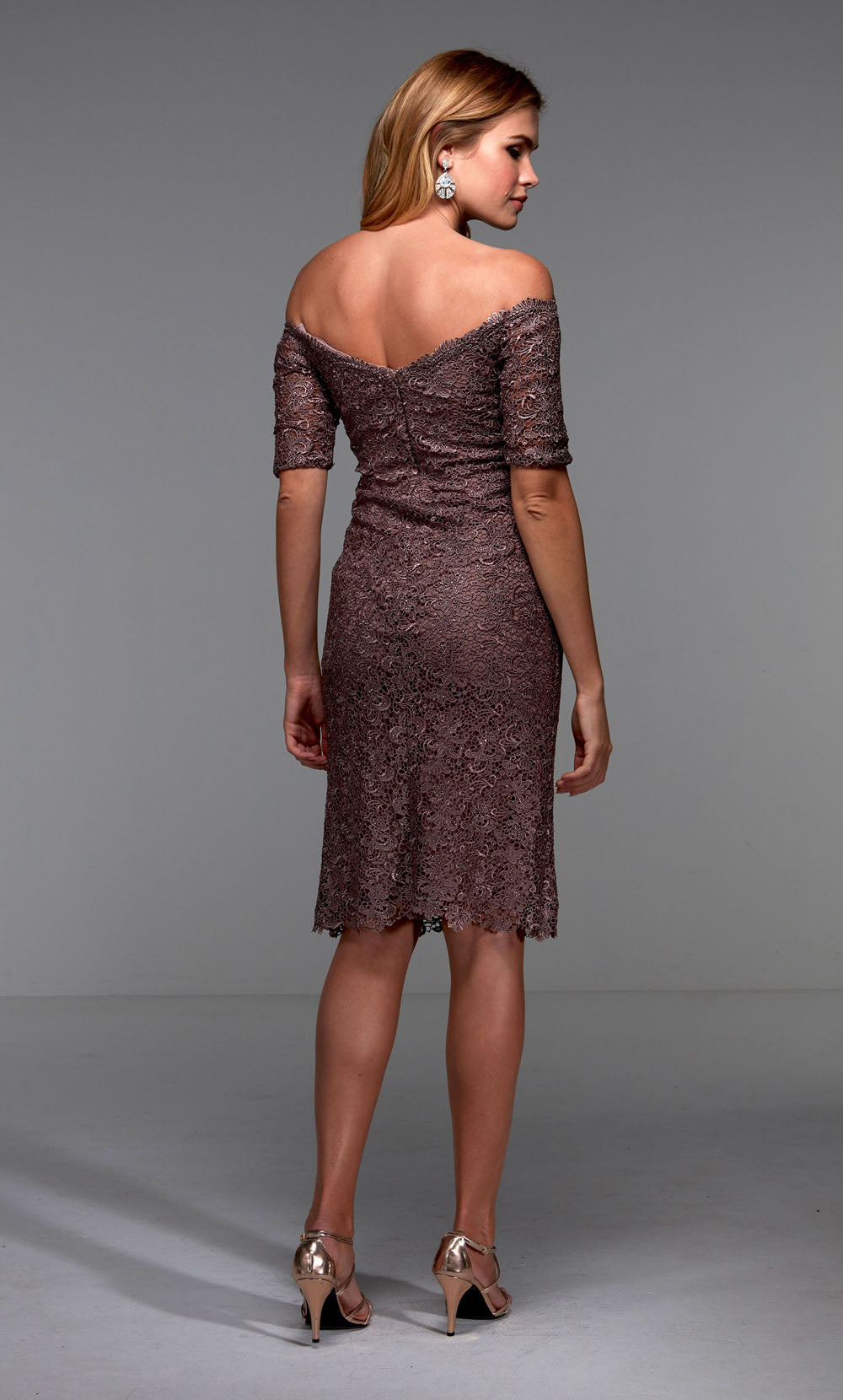 ALYCE Paris 27535 Special Occasion Off The Shoulder Neckline Embellished Straight Dress