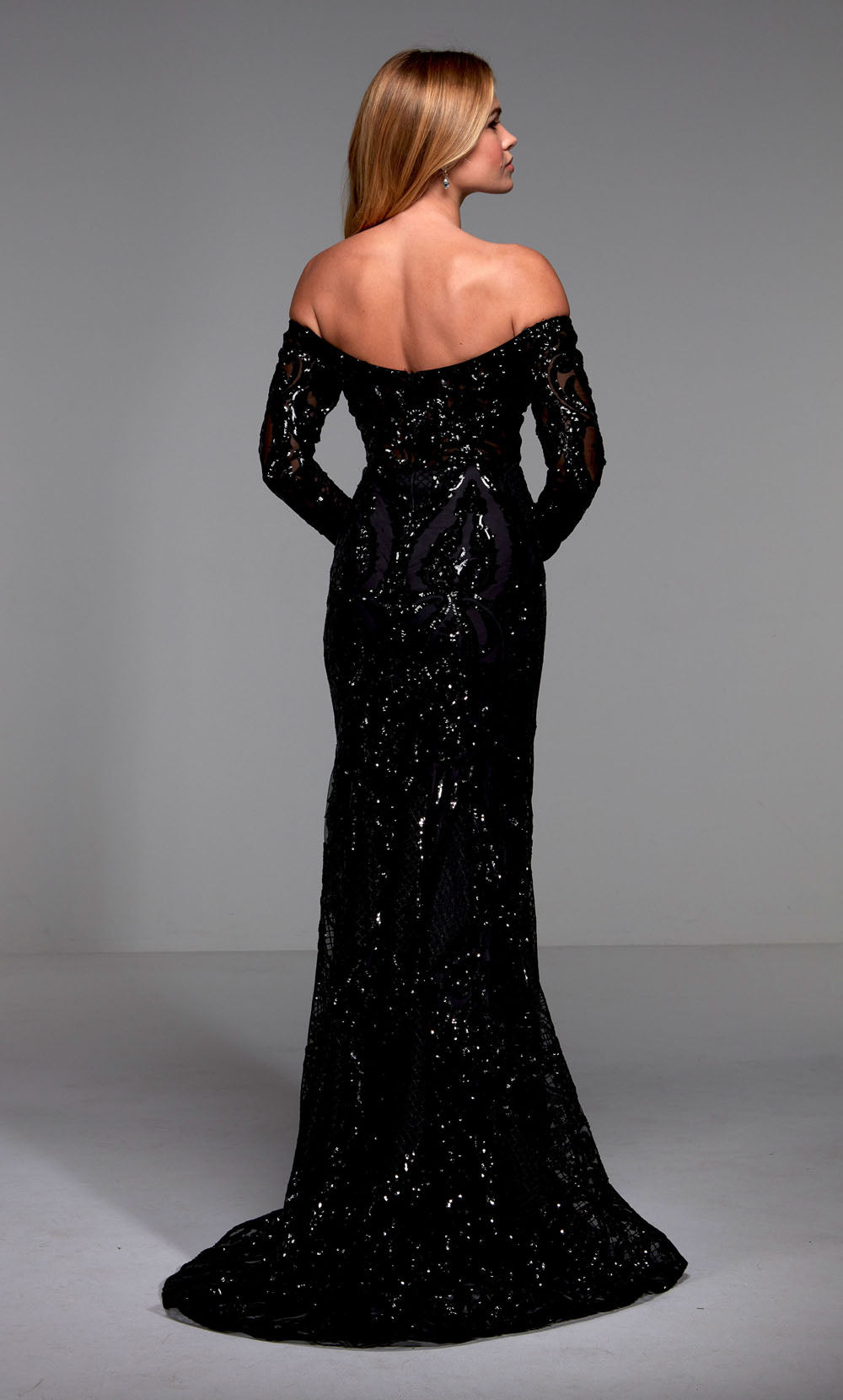ALYCE Paris 27544 Special Occasion Off The Shoulder Neckline Shimmery/sparkly Mermaid Dress