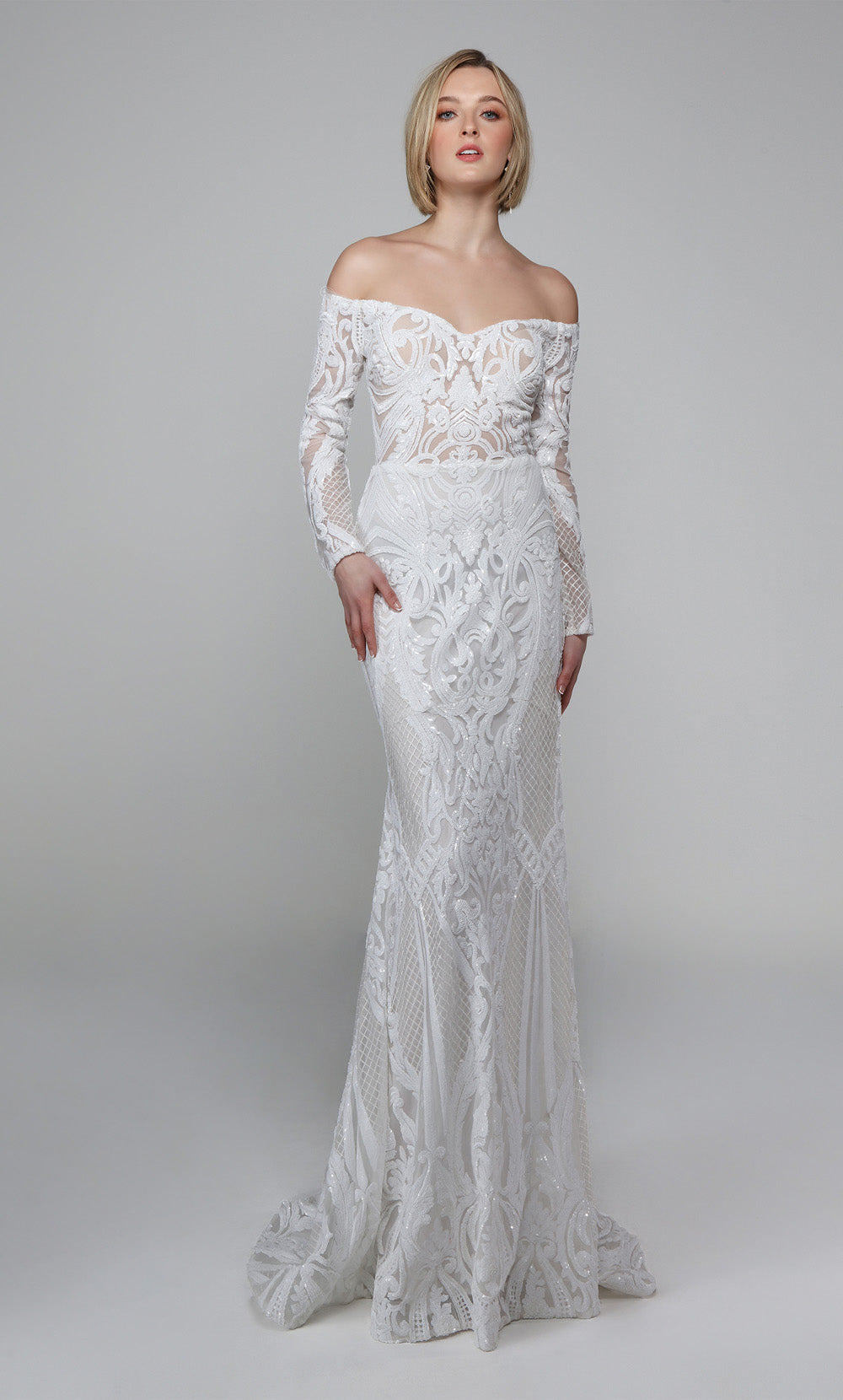 ALYCE Paris 27544 Special Occasion Off The Shoulder Neckline Shimmery/sparkly Mermaid Dress