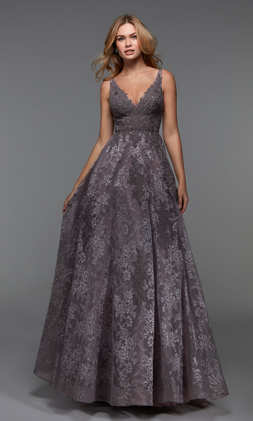 ALYCE Paris 27552 Special Occasion V-neckline Embellished A Line Dress