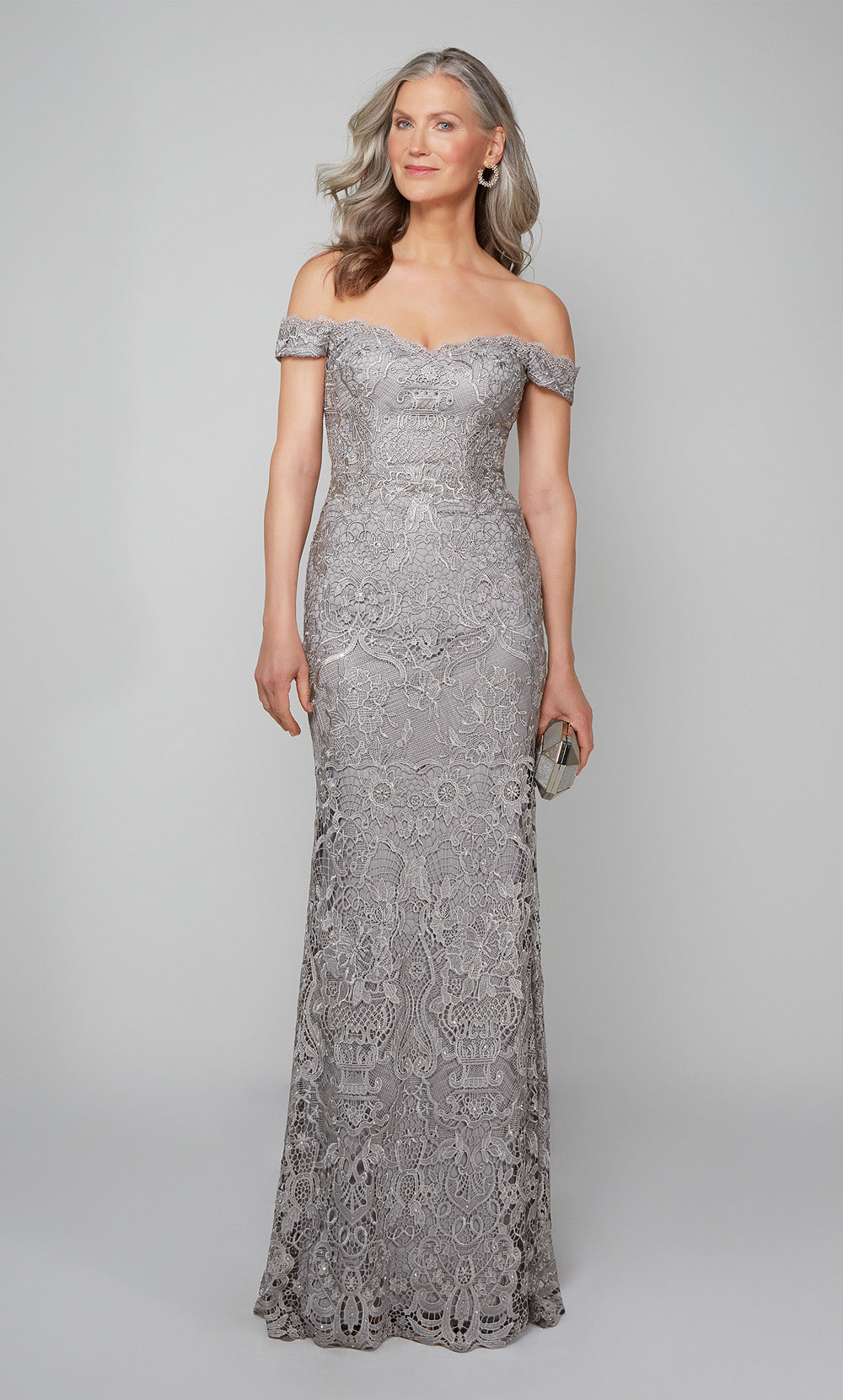 ALYCE Paris 27553 Special Occasion Off The Shoulder Neckline Elegant Straight Dress