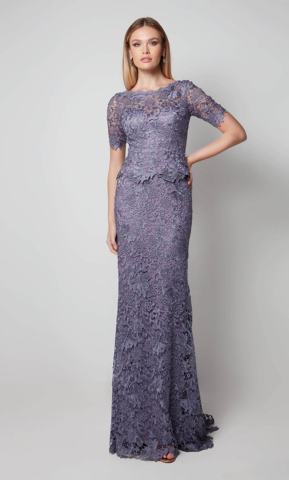 ALYCE Paris 27555 Special Occasion Illusion Neckline Chic Straight Dress
