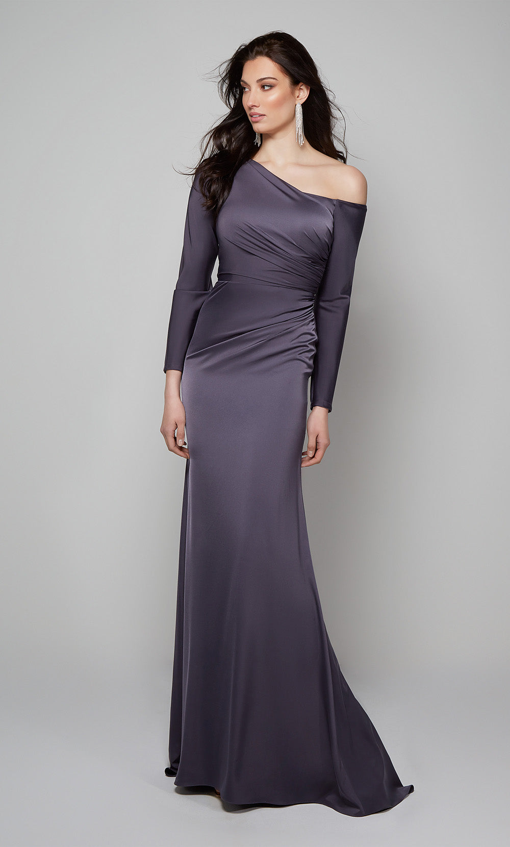 ALYCE Paris 27557 Special Occasion Off The Shoulder Neckline Train Straight Dress