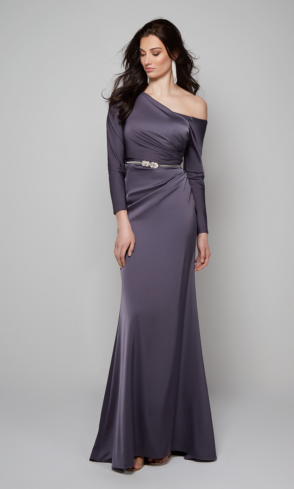 ALYCE Paris 27557 Special Occasion Off The Shoulder Neckline Train Straight Dress
