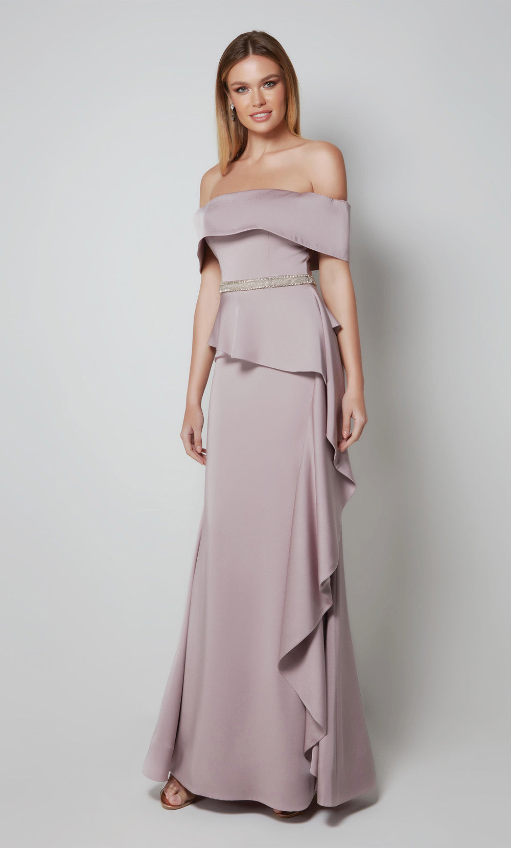 ALYCE Paris 27563 Special Occasion Off The Shoulder Neckline Ruched/draped Straight Dress