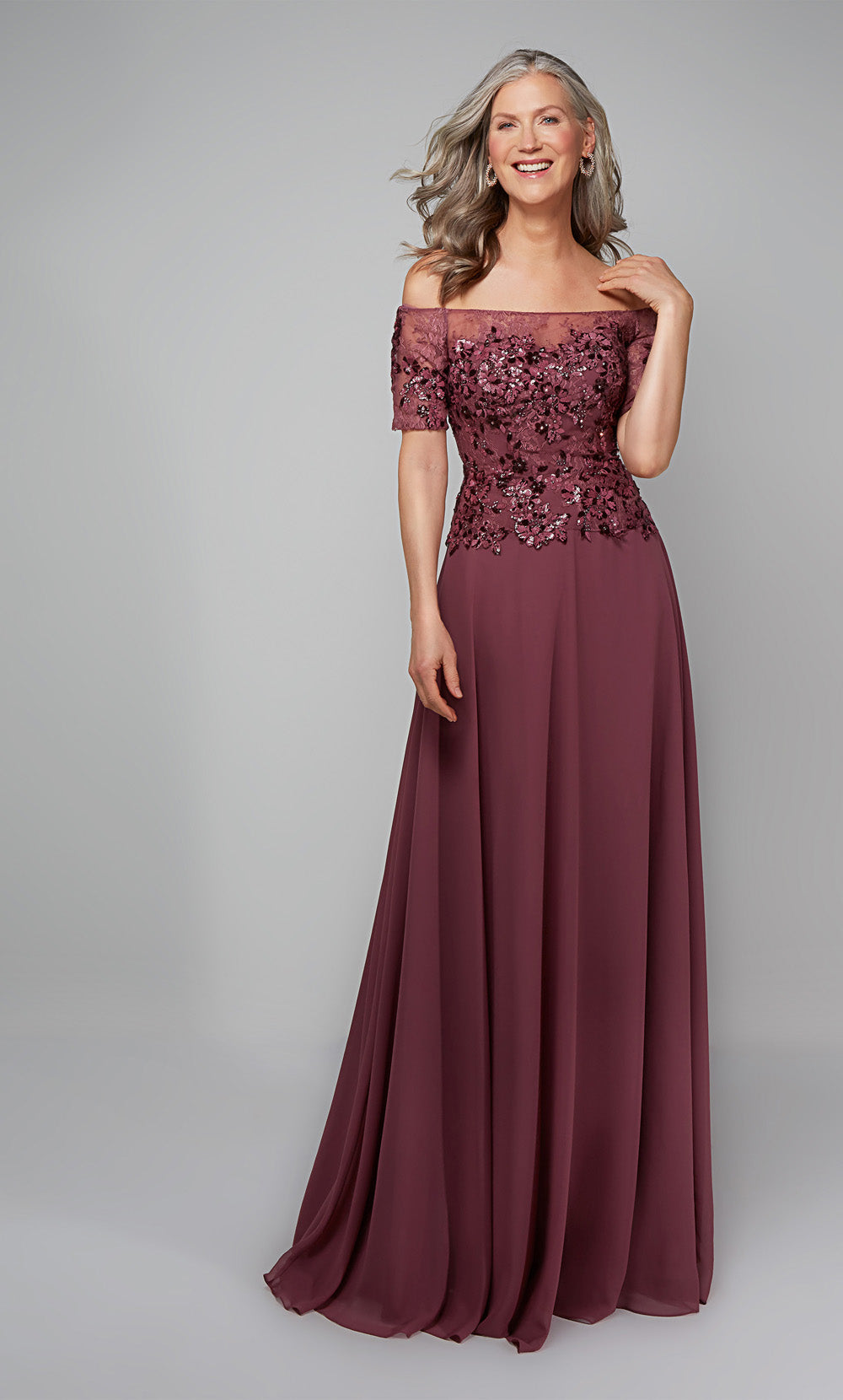 ALYCE Paris 27566 Special Occasion Off The Shoulder Neckline Elegant A Line Dress