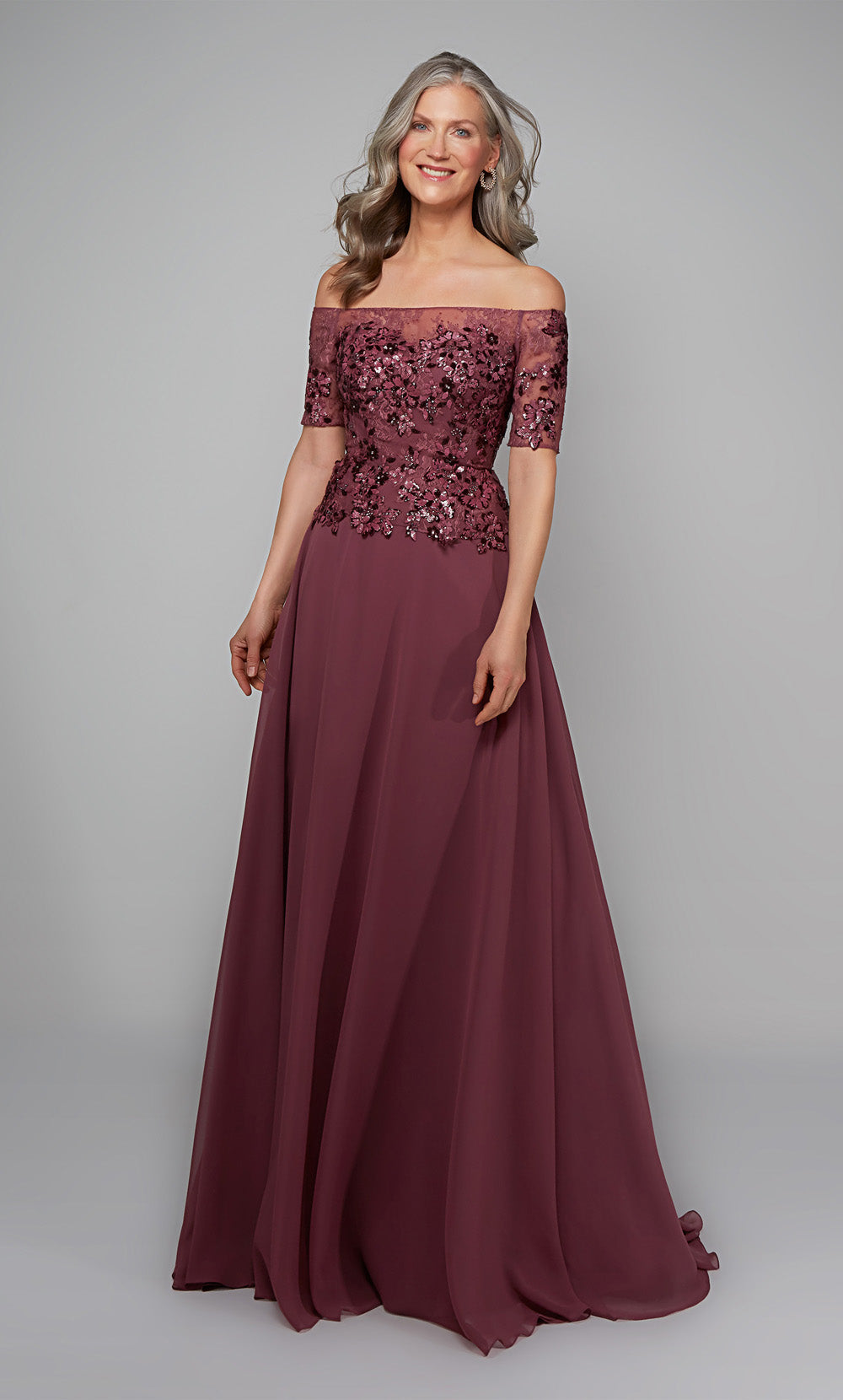 ALYCE Paris 27566 Special Occasion Off The Shoulder Neckline Elegant A Line Dress