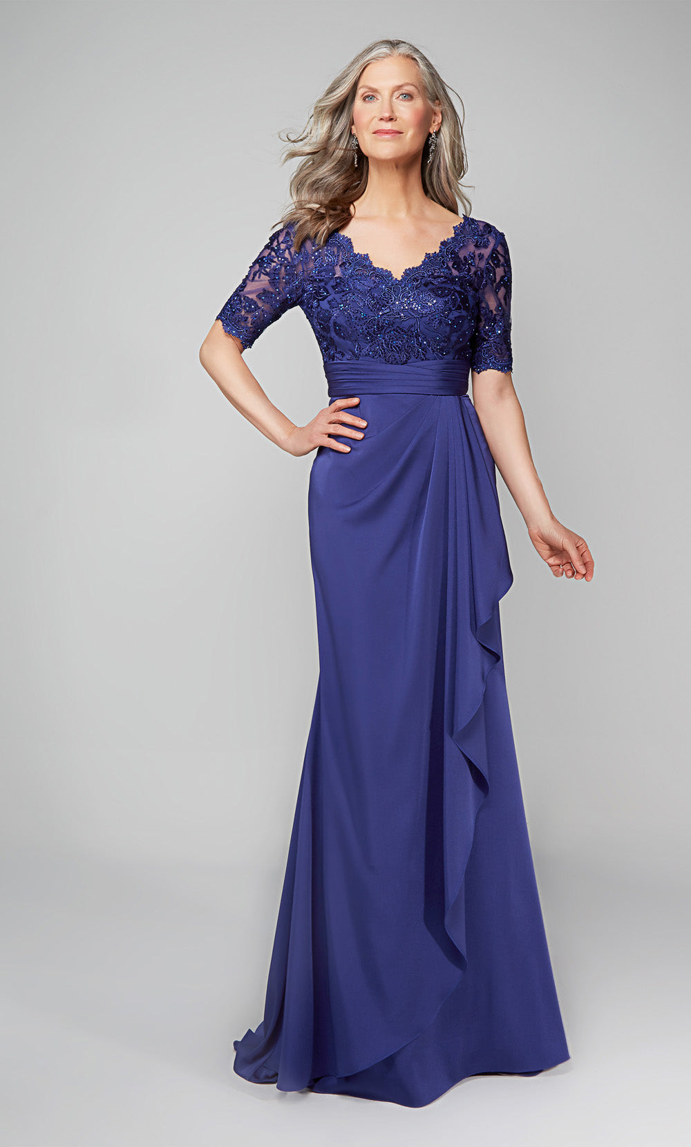 ALYCE Paris 27595 Special Occasion V-neckline Ruched/draped Straight Dress