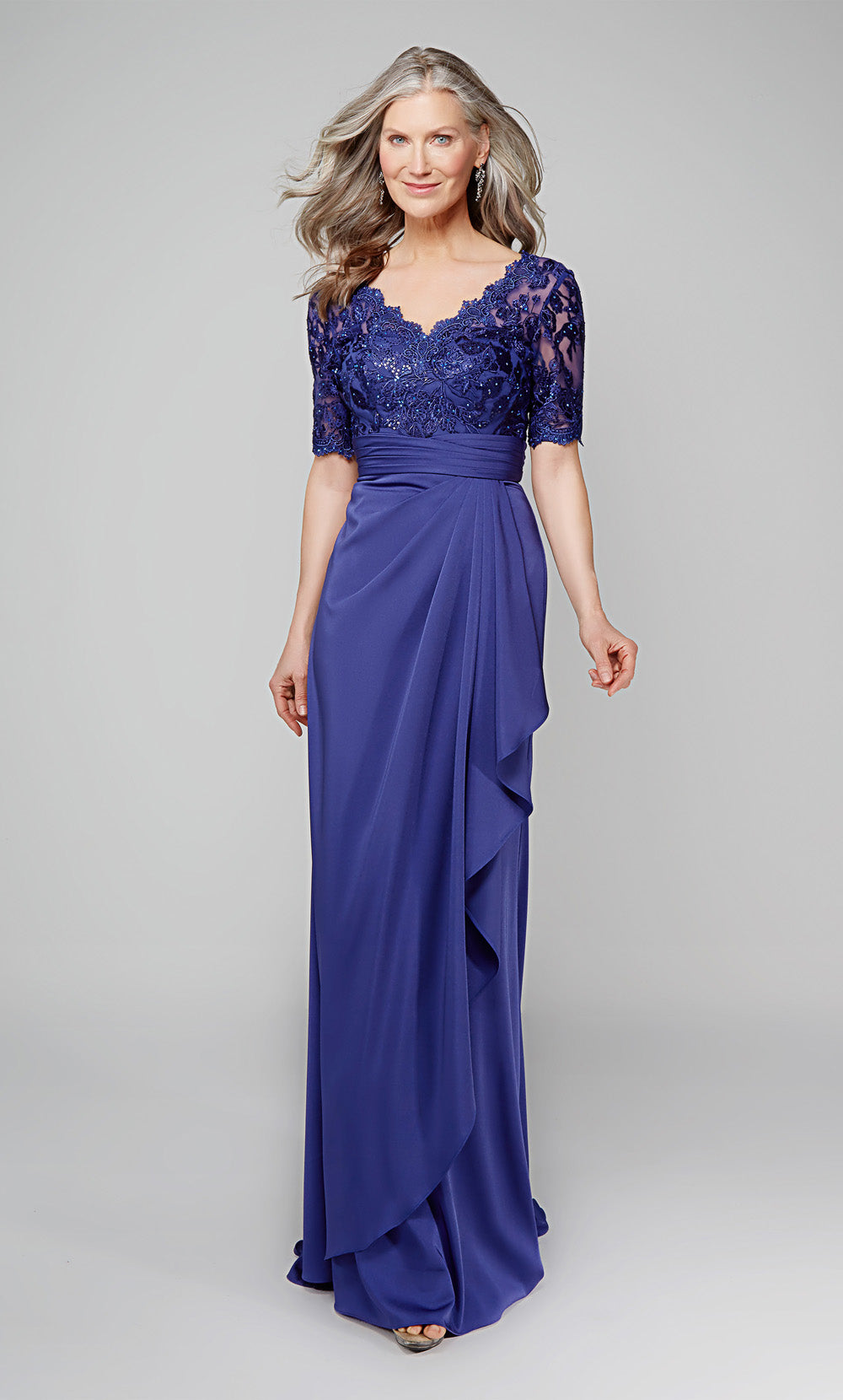 ALYCE Paris 27595 Special Occasion V-neckline Ruched/draped Straight Dress
