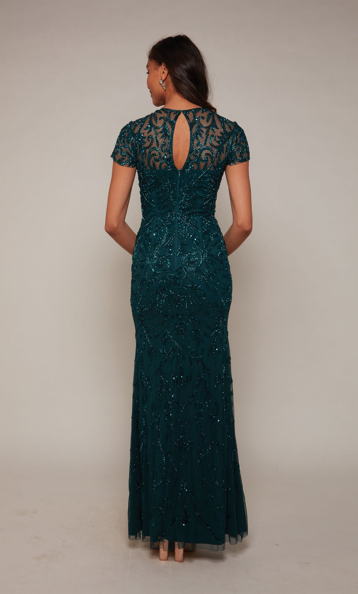 ALYCE Paris 27607 Special Occasion Illusion Neckline Elegant Straight Dress