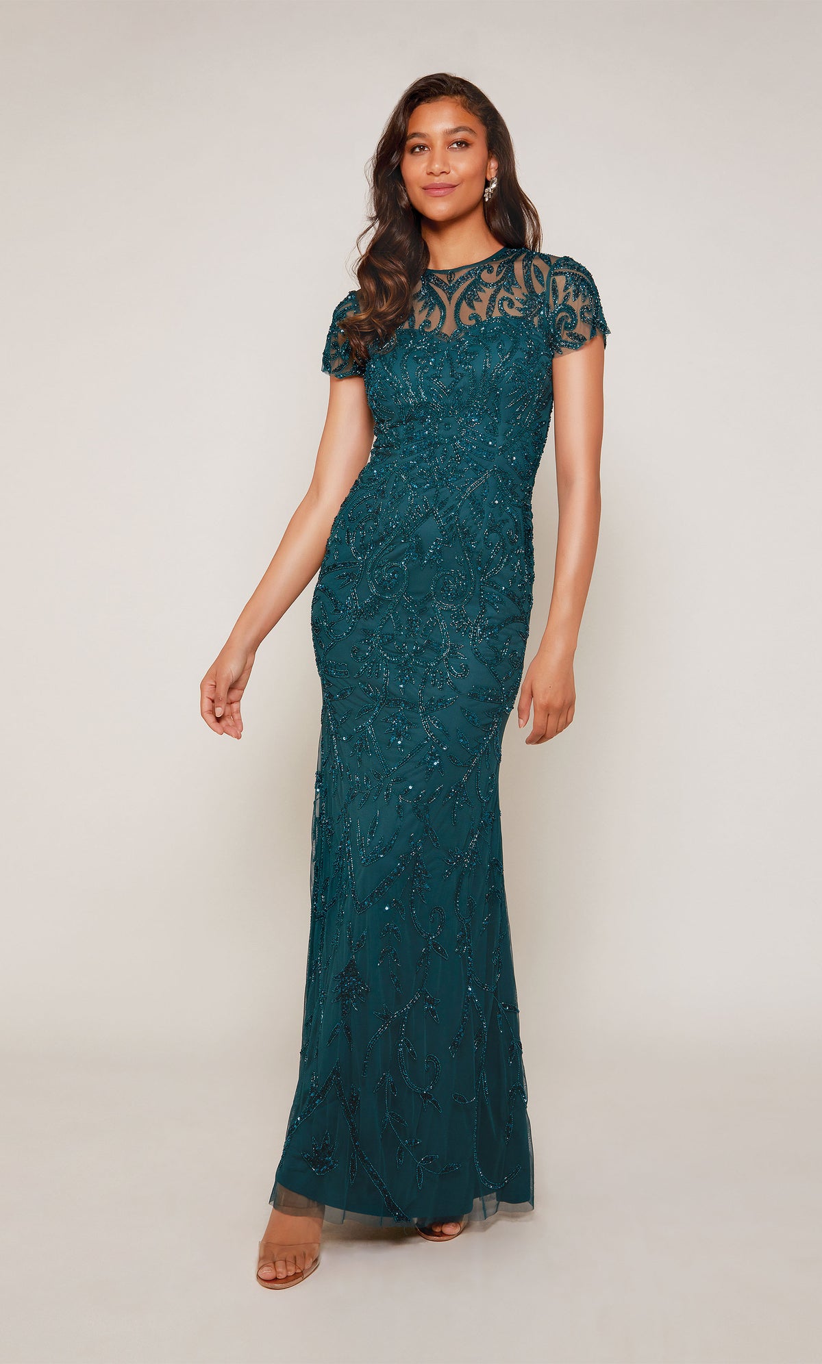 ALYCE Paris 27607 Special Occasion Illusion Neckline Elegant Straight Dress