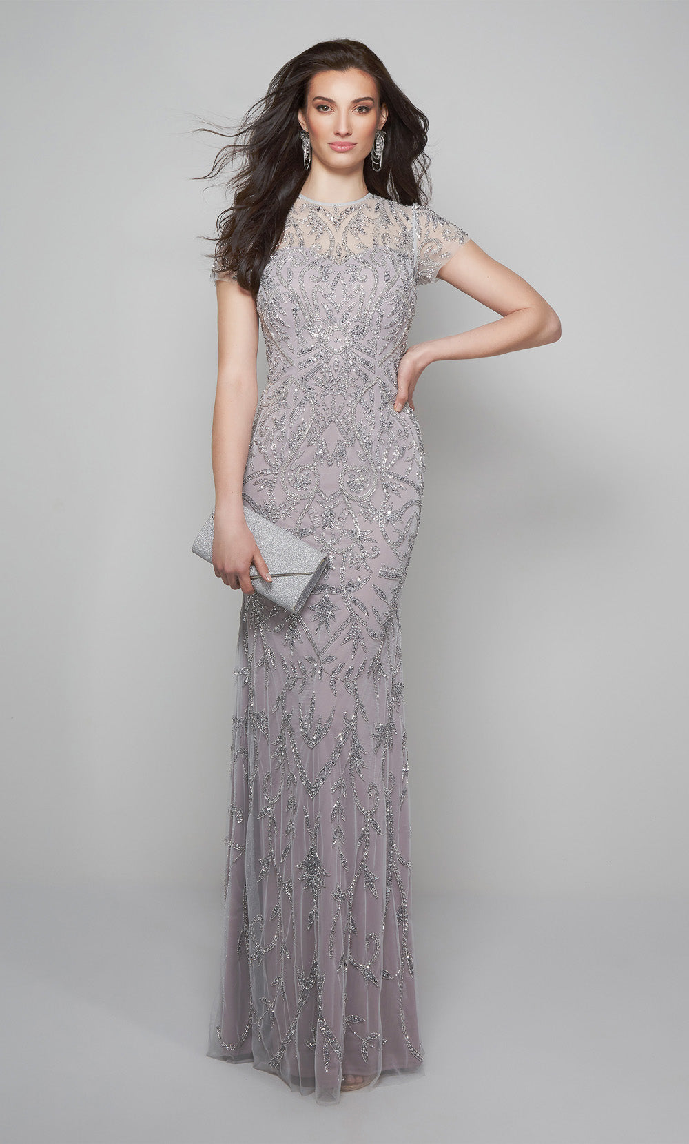 ALYCE Paris 27607 Special Occasion Illusion Neckline Elegant Straight Dress