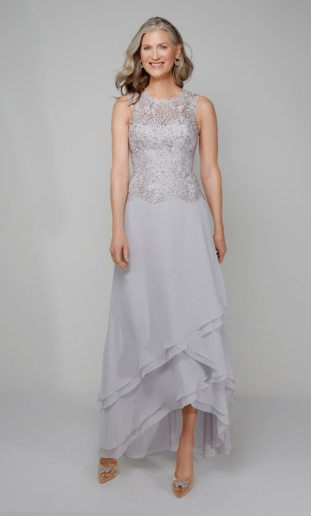 ALYCE Paris 27608 Special Occasion Illusion Neckline Ruffles A Line Dress