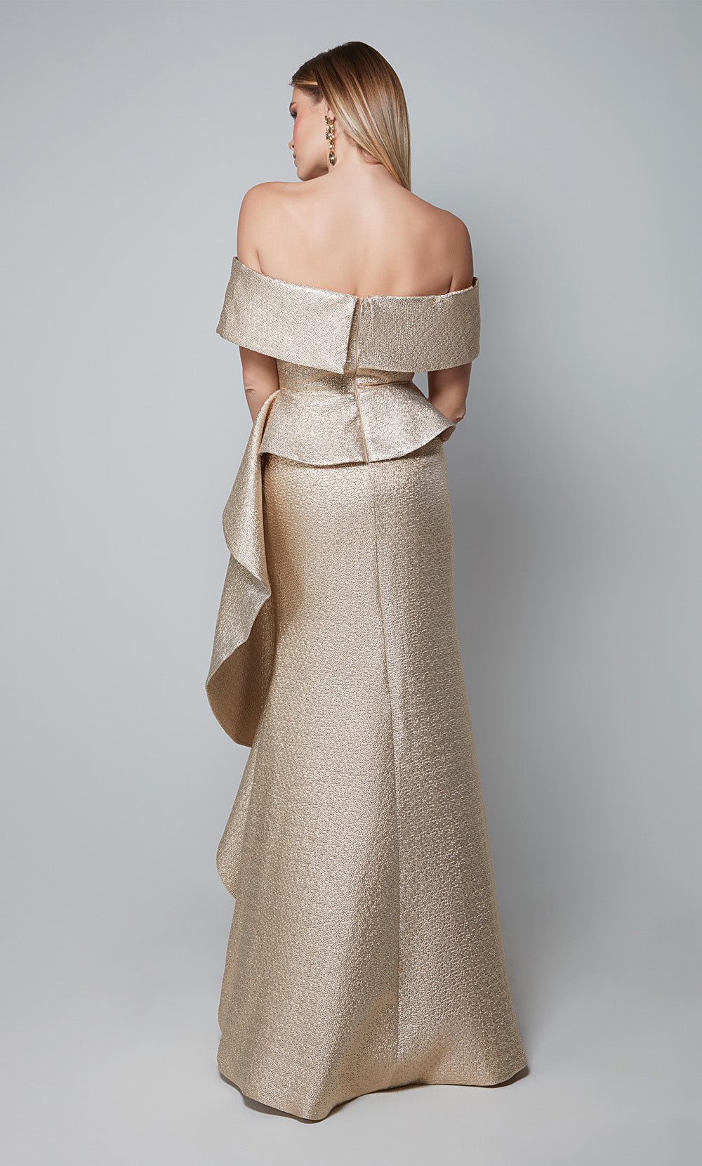 ALYCE Paris 27612 Special Occasion Off The Shoulder Neckline Peplum Mermaid Dress