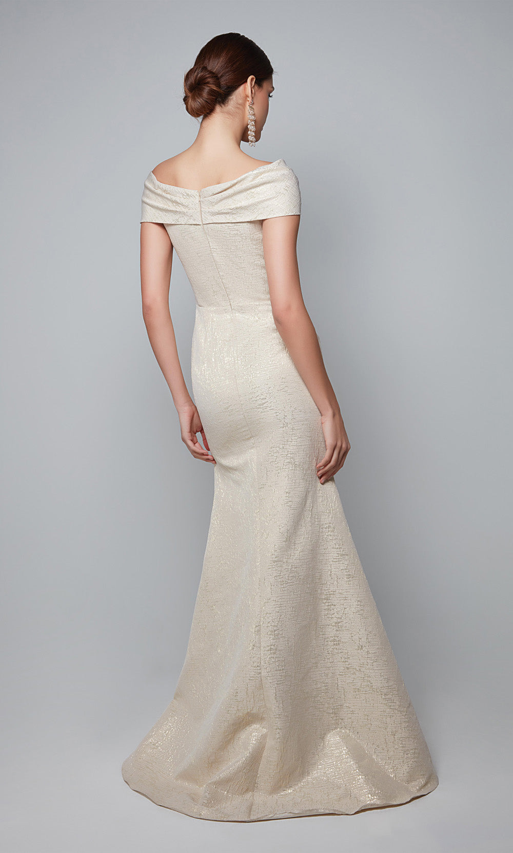 ALYCE Paris 27613 Special Occasion Off The Shoulder Neckline Train Straight Dress