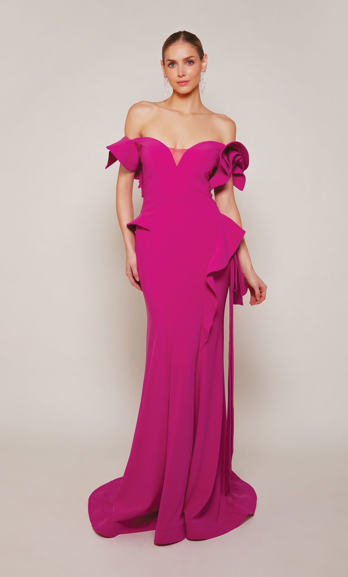 ALYCE Paris 27643 Special Occasion Off The Shoulder Neckline Ruffles Mermaid Dress