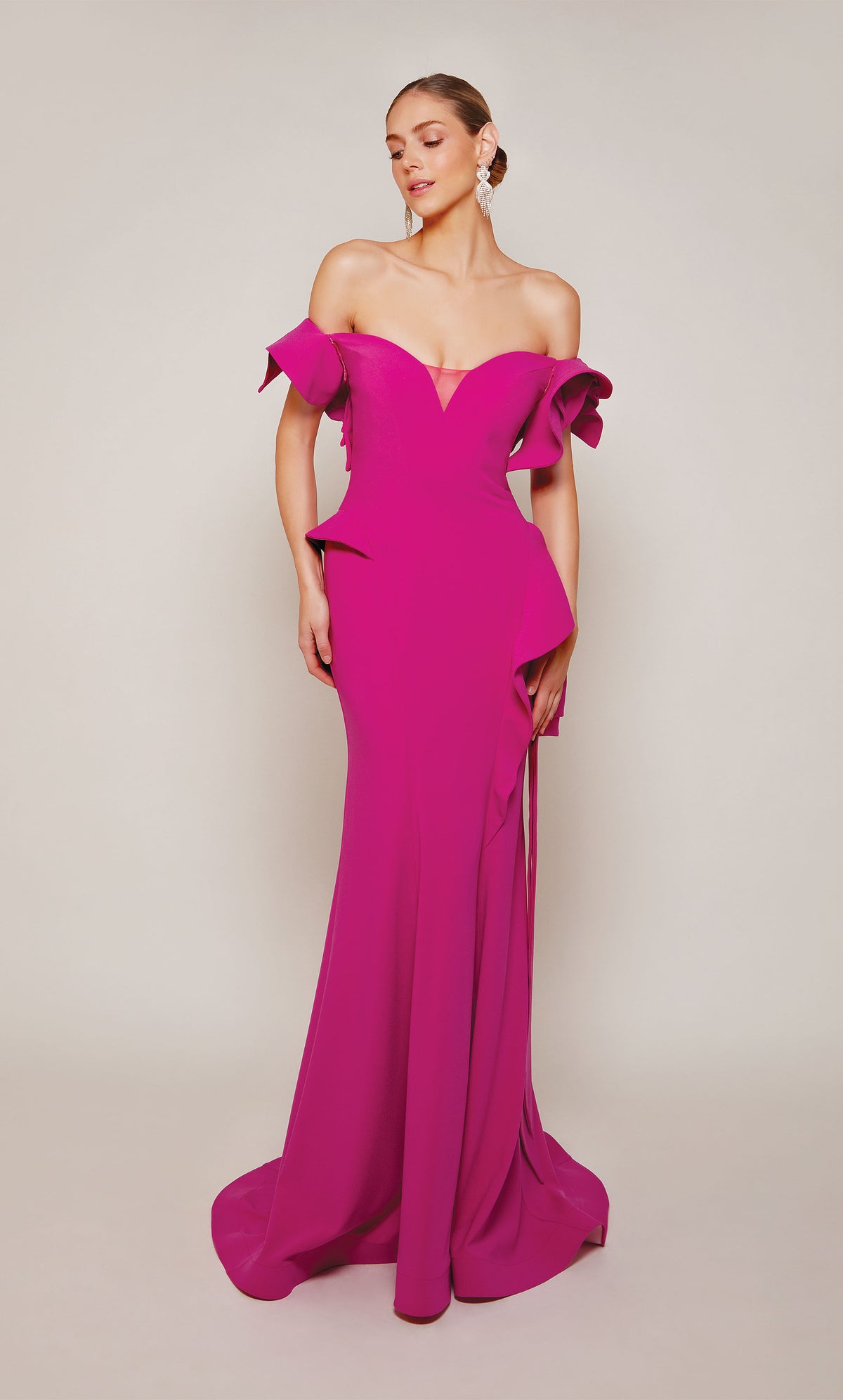ALYCE Paris 27643 Special Occasion Off The Shoulder Neckline Ruffles Mermaid Dress