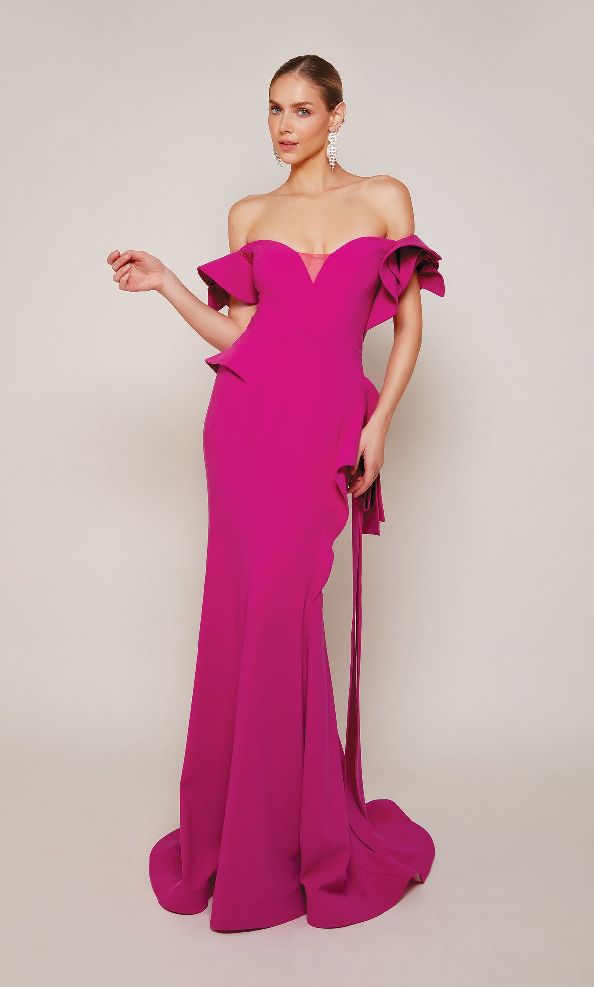 ALYCE Paris 27643 Special Occasion Off The Shoulder Neckline Ruffles Mermaid Dress