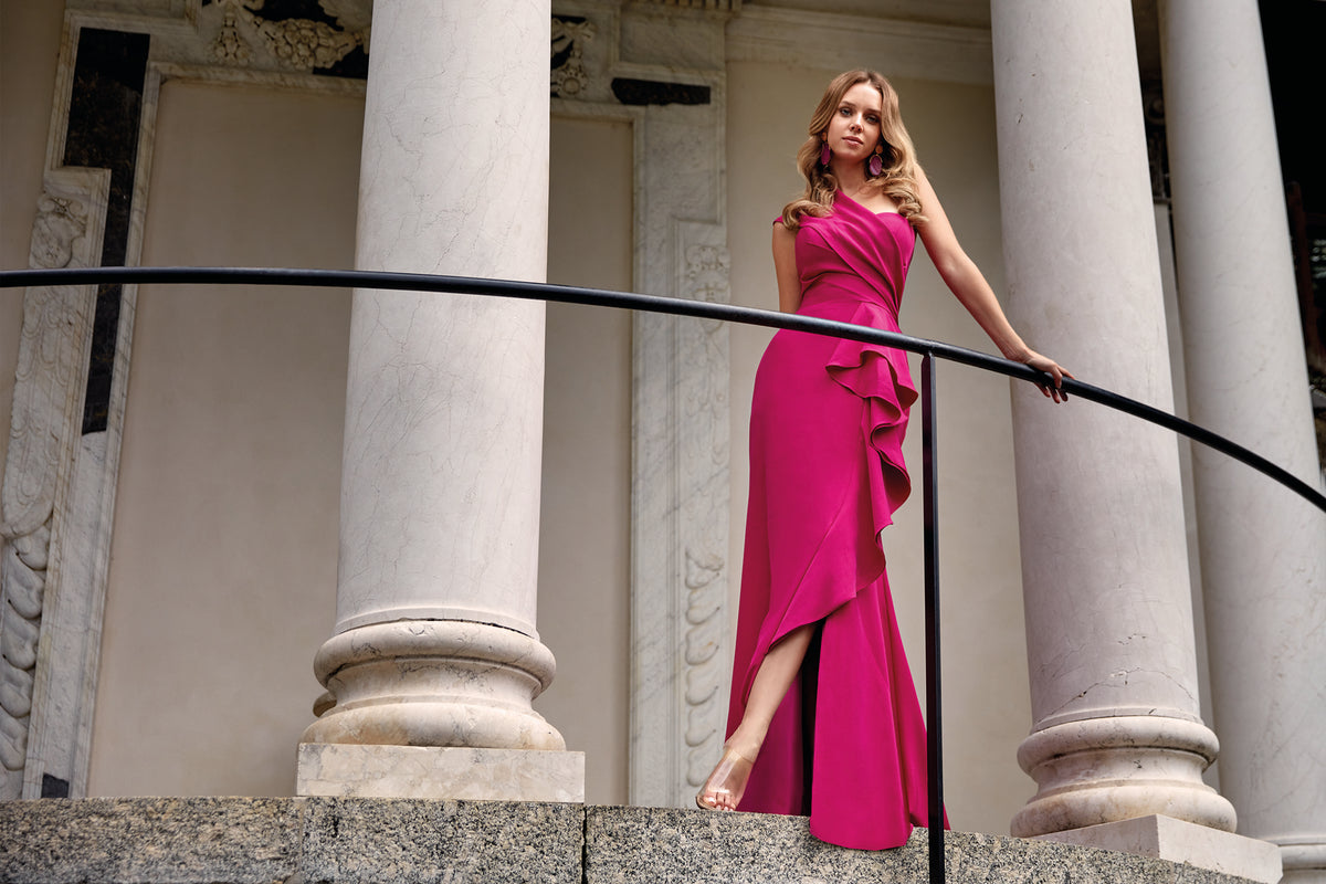 ALYCE Paris 27646 Special Occasion One Shoulder Neckline Ruffles Straight Dress